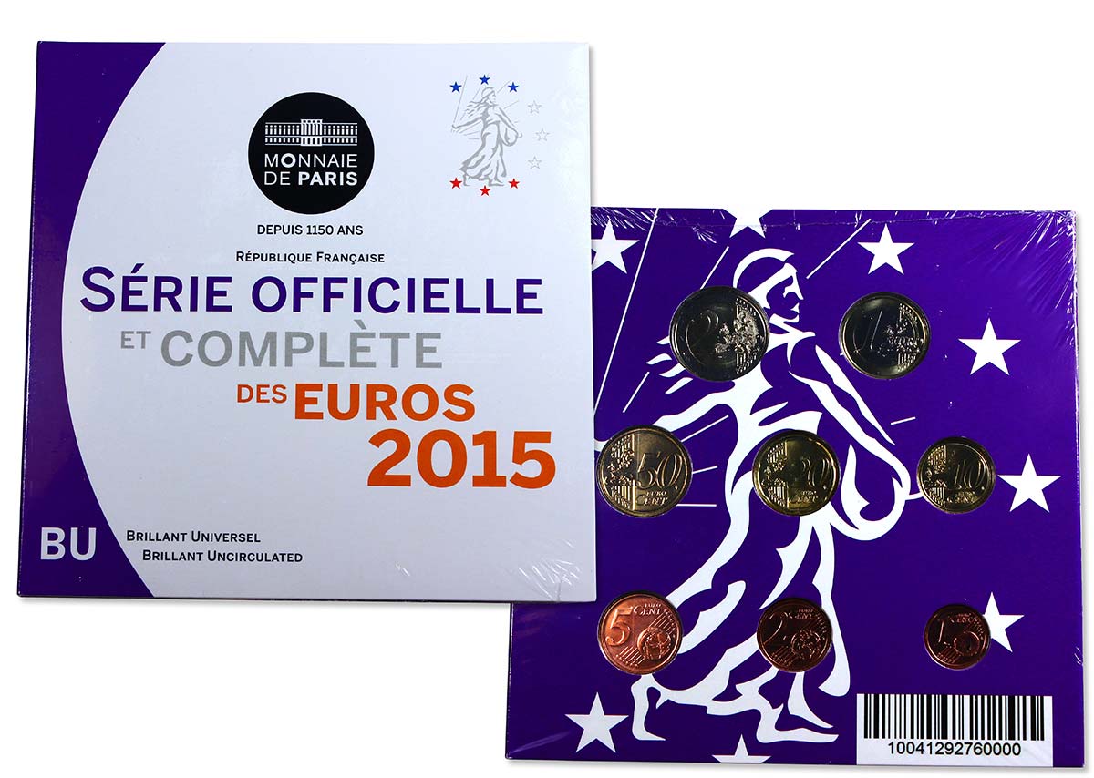 FRANCE SÉRIE Euro BRILLANT UNIVERSEL  2015 Brilliant Uncirculated
