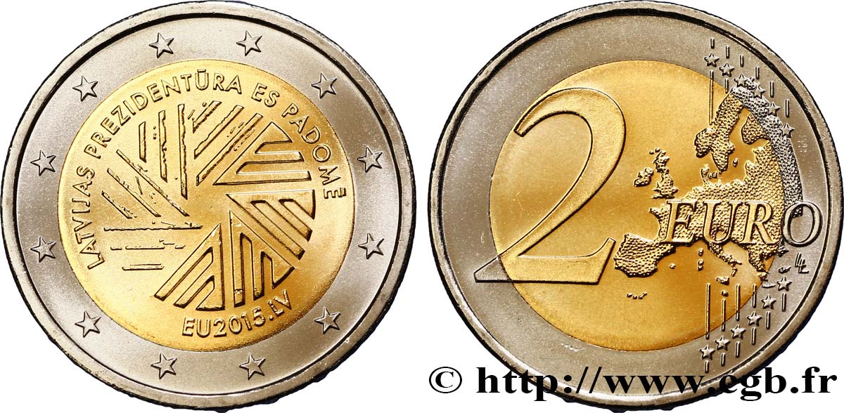 LATVIA 2 Euro PRÉSIDENCE DE L UNION EUROPÉENNE 2015 MS