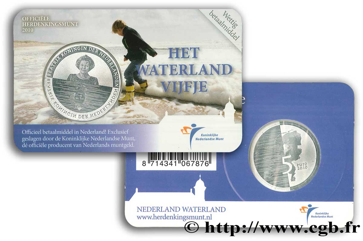 PAYS-BAS Blister 5 Euro WATERLAND 2010 SPL