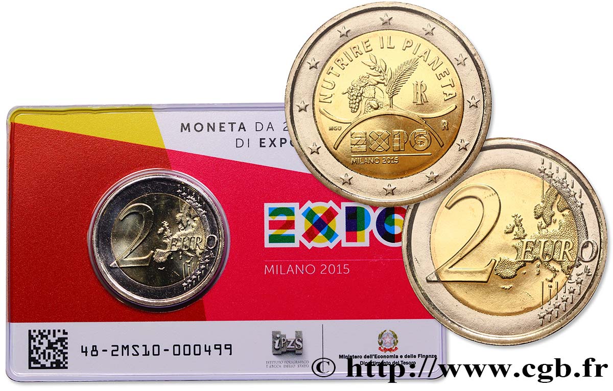 ITALIA Coin-card 2 Euro EXPO MILANO 2015 2015 BU