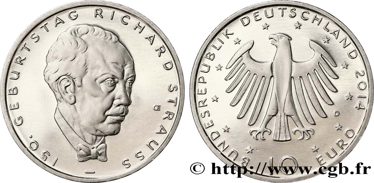 GERMANY 10 Euro RICHARD STRAUSS 2014 MS