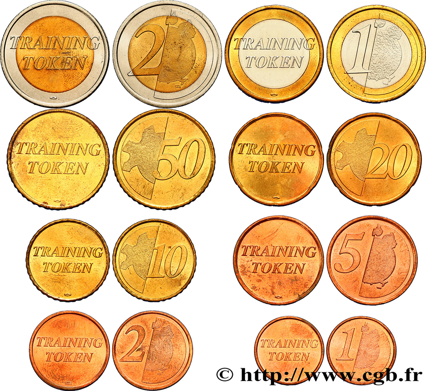EUROPEAN CENTRAL BANK Série complète Training tokens - 1 cent à 2 Euro n.d. MS