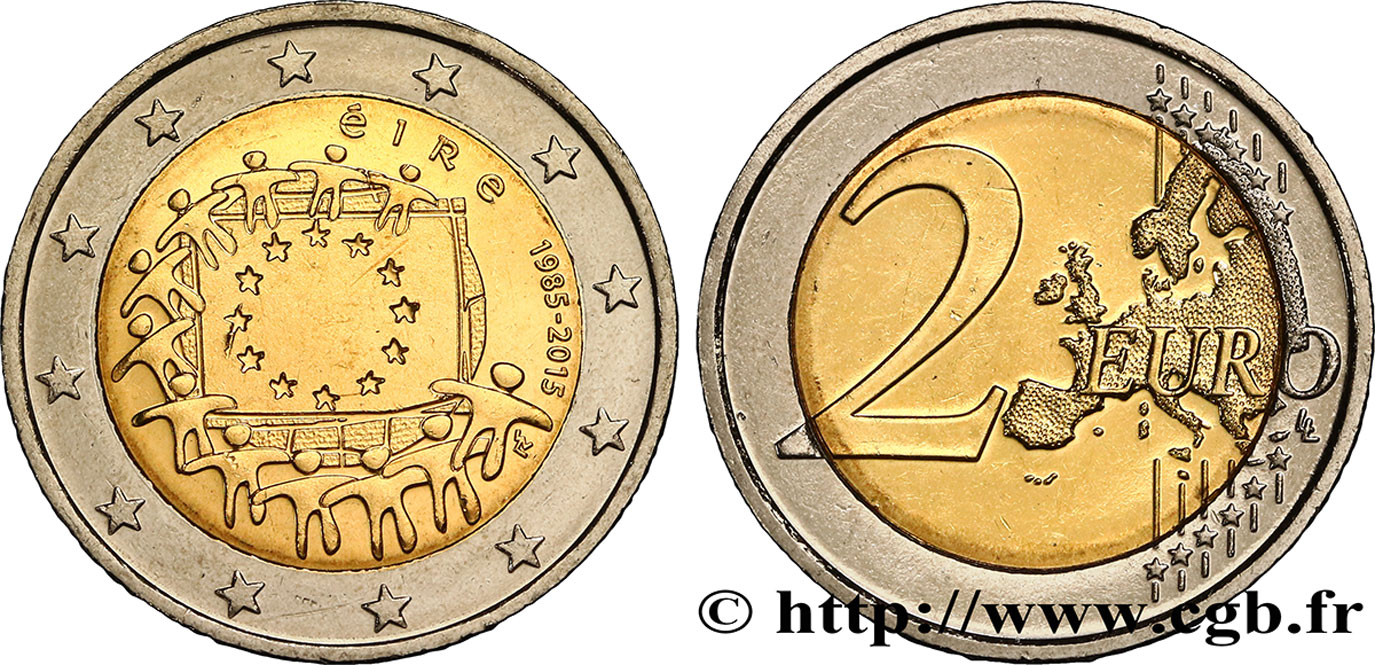IRELAND REPUBLIC 2 Euro 30e ANNIVERSAIRE DU DRAPEAU EUROPÉEN 2015 AU