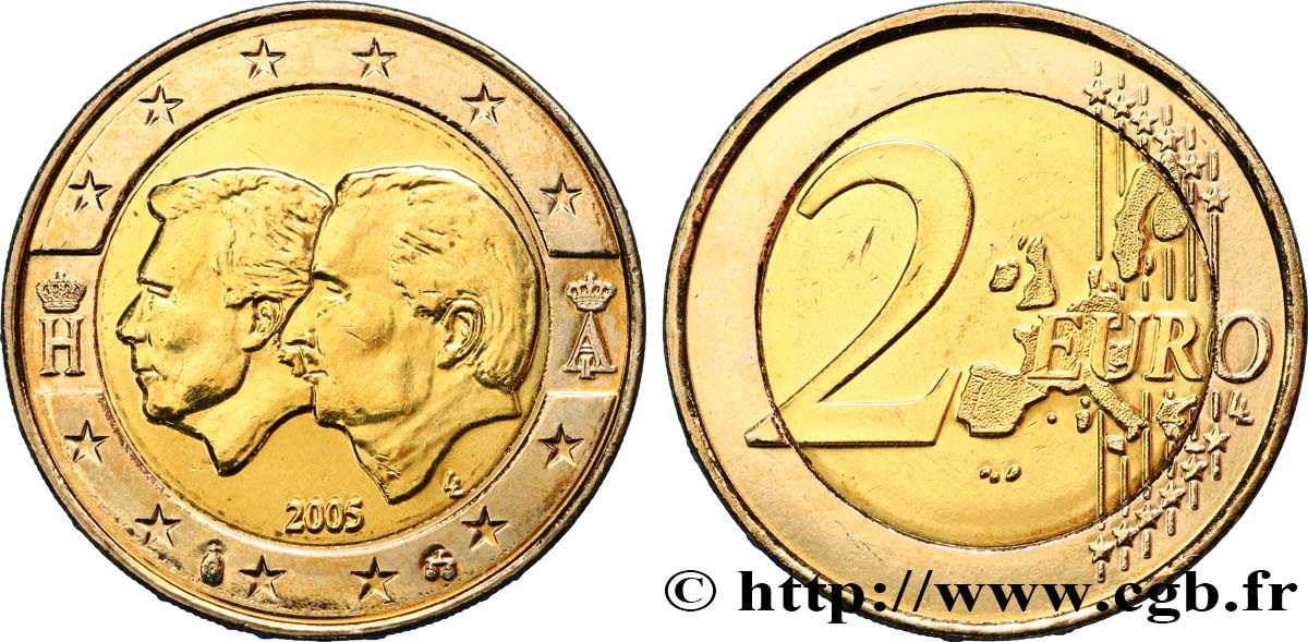 BELGIO 2 Euro UNION ÉCONOMIQUE BELGO-LUXEMBOURGEOISE 2005 MS