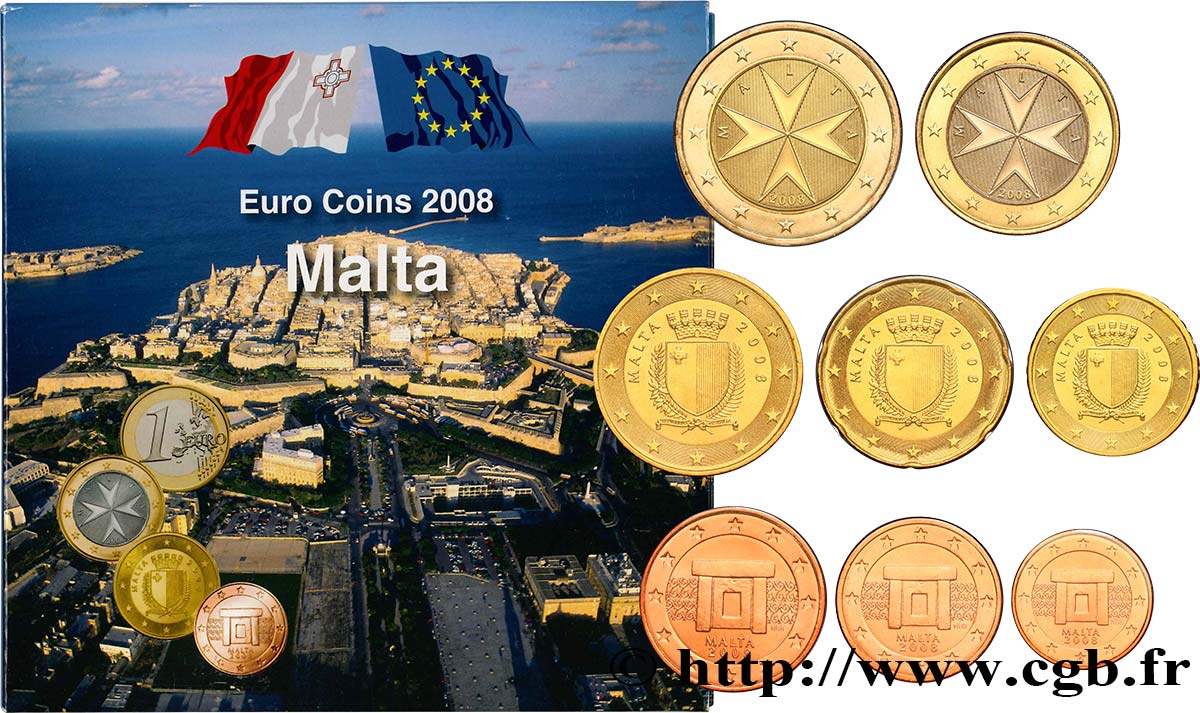 MALTA SÉRIE Euro MALTA POST et LOMBARD BANK MALTA 2008