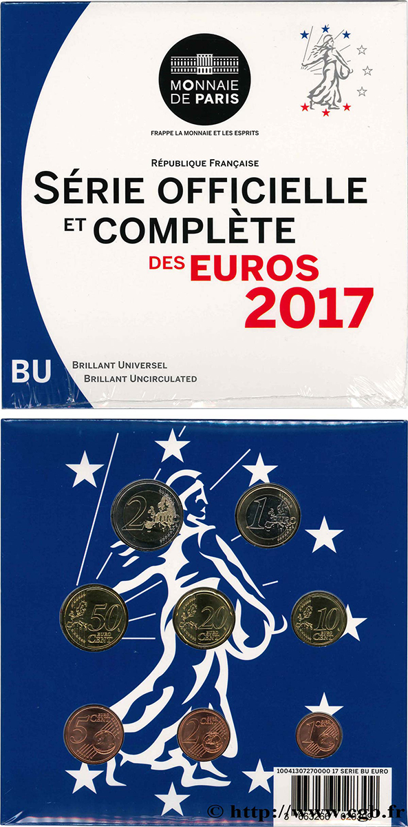 FRANCE SÉRIE Euro BRILLANT UNIVERSEL  2017 BU