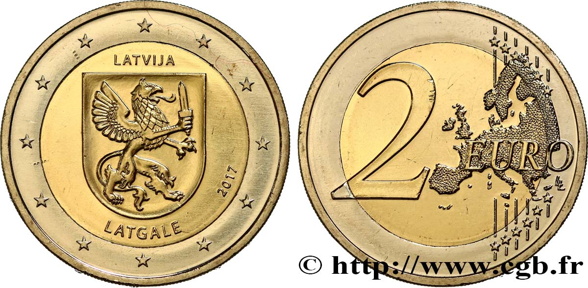LATVIA 2 Euro LATGALE 2017 MS