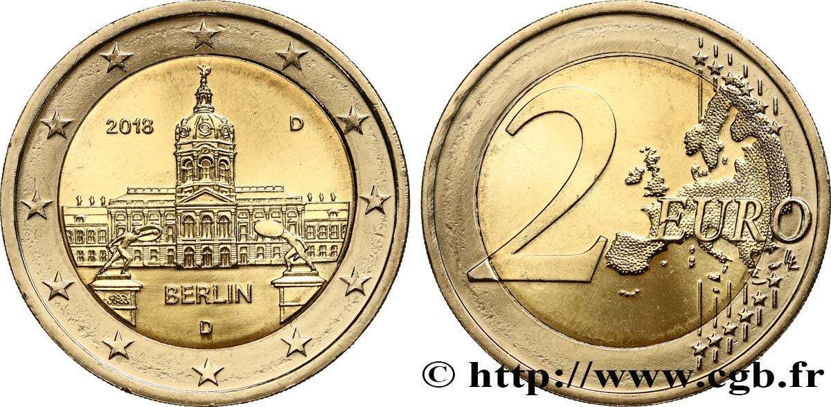 GERMANY 2 Euro BERLIN - CHÂTEAU DE CHARLOTTENBURG  - Munich D 2018 MS