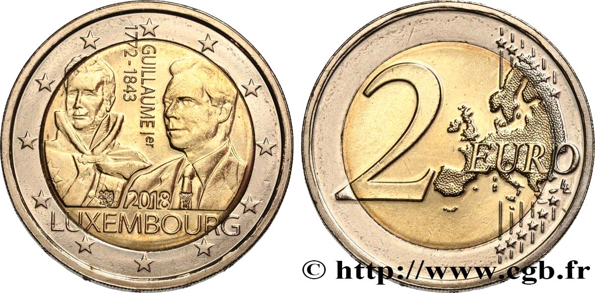 LUXEMBOURG 2 Euro GUILLAUME Ier 2018 SPL