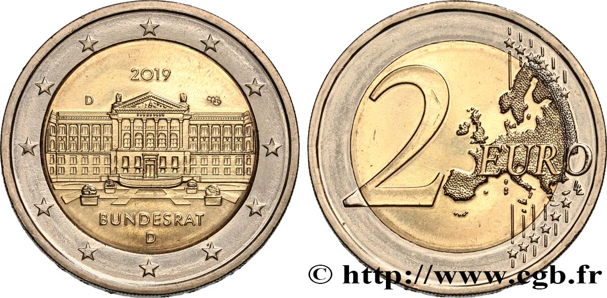 GERMANY 2 Euro BUNDESRAT - Munich D 2019 MS