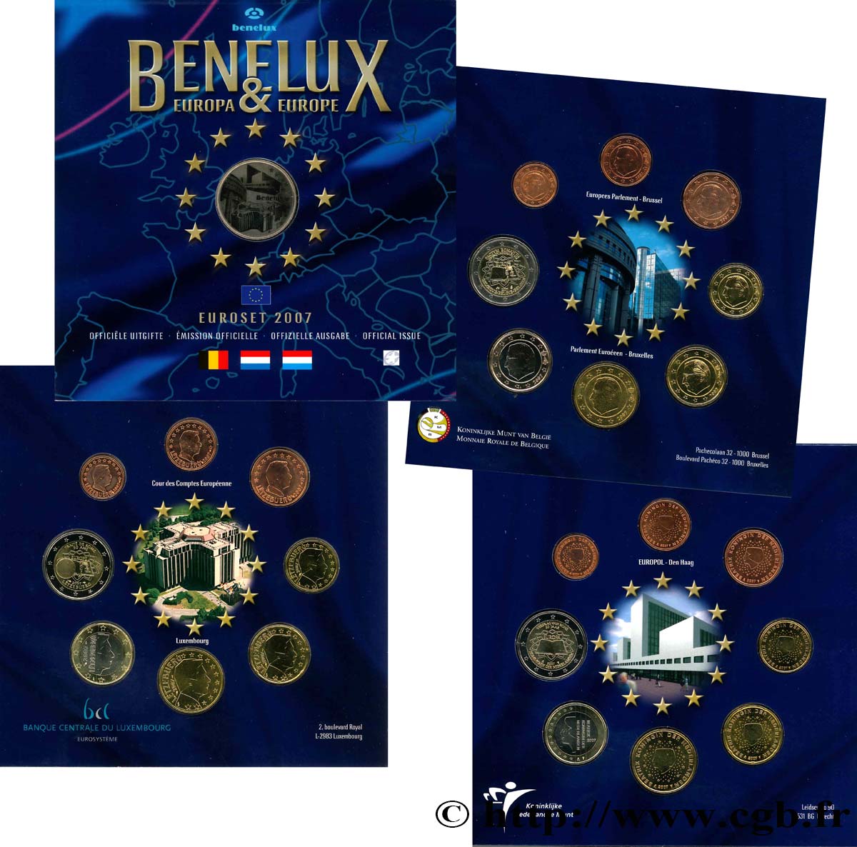 BENELUX SÉRIE Euro BRILLANT UNIVERSEL 2007 Brilliant Uncirculated