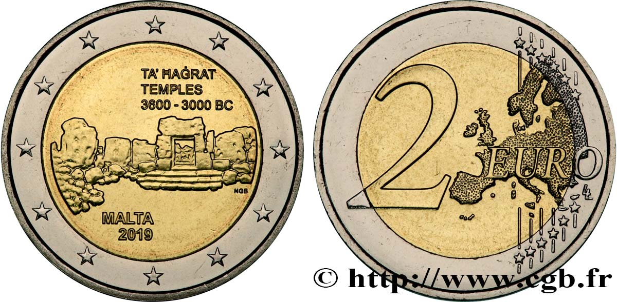 MALTE 2 Euro TEMPLE TA’ĦAGRAT 2019 SPL