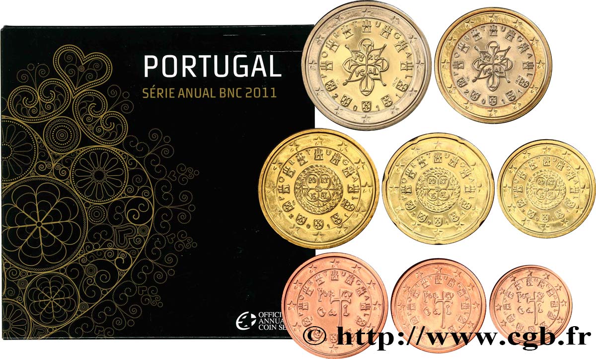 PORTUGAL SÉRIE Euro BRILLANT UNIVERSEL  2011 Brilliant Uncirculated