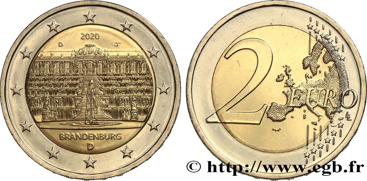 GERMANIA 2 Euro PALAIS DE SANSSOUCI 2020 MS