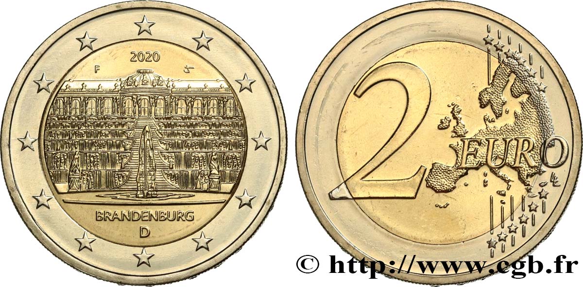 GERMANY 2 Euro PALAIS DE SANSSOUCI 2020 MS