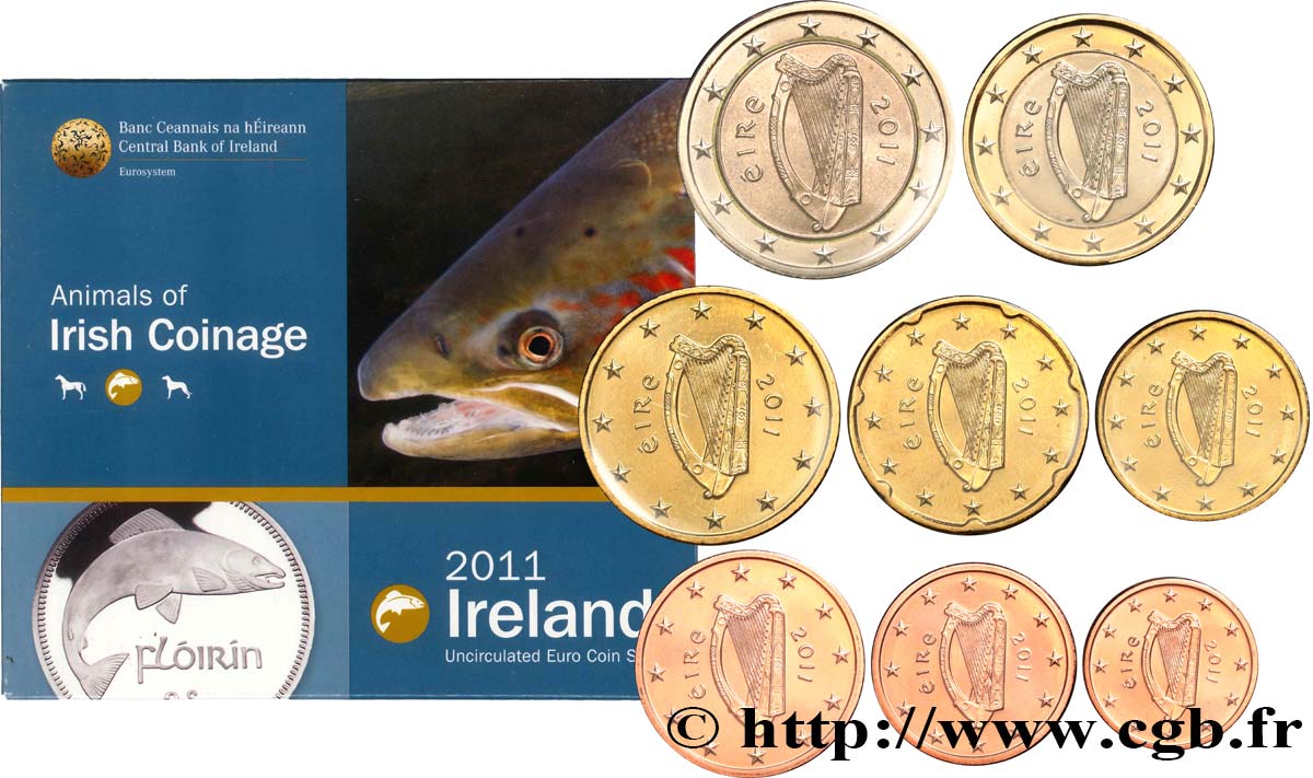 IRLANDA SÉRIE Euro BRILLANT UNIVERSEL - ANIMALS OF IRISH COINAGE 2011 BU