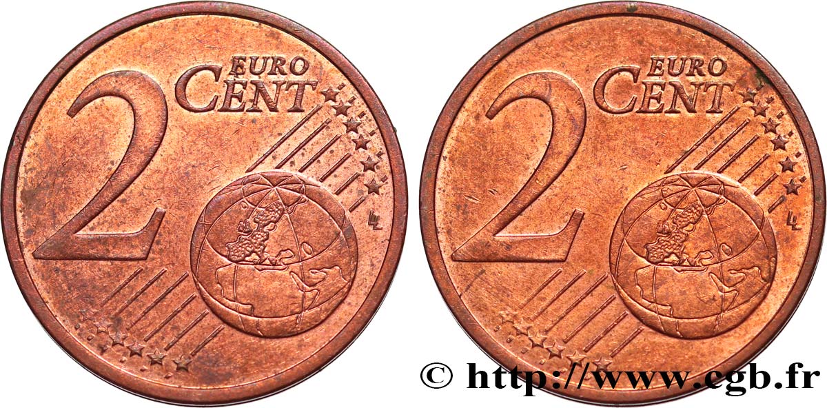 EUROPÄISCHE ZENTRALBANK 2 Cent Euro biface - double face commune n.d.