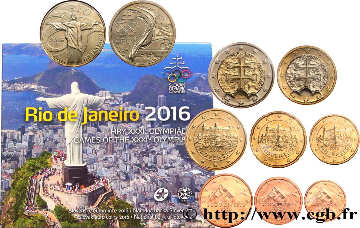 SLOVAKIA SÉRIE Euro BRILLANT UNIVERSEL - RIO DE JANEIRO 2016 Brilliant Uncirculated