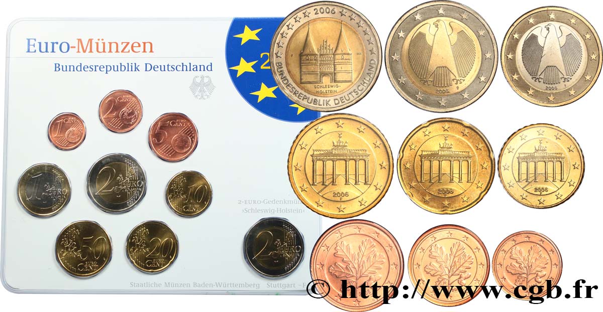 GERMANY SÉRIE Euro BRILLANT UNIVERSEL  2006 Brilliant Uncirculated