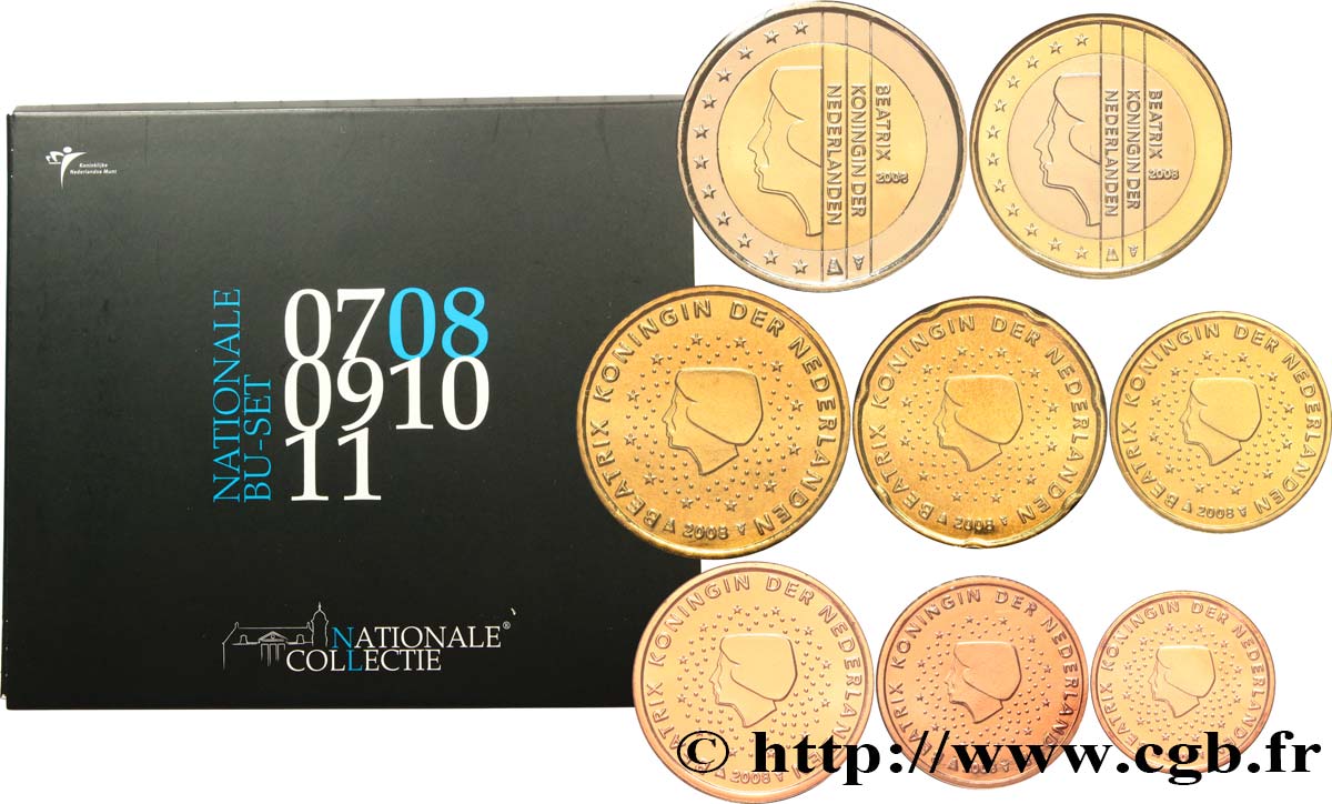 NIEDERLANDE SÉRIE Euro BRILLANT UNIVERSEL - “Nationale Collectie” 2008