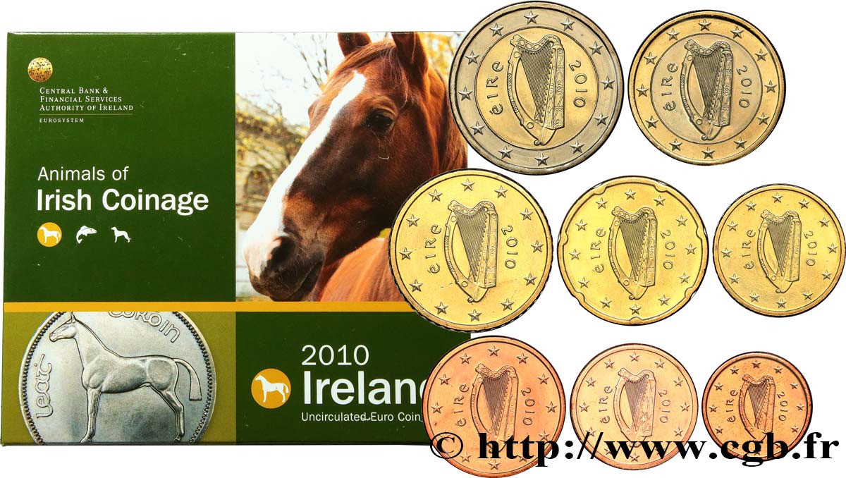 IRLANDE SÉRIE Euro BRILLANT UNIVERSEL - ANIMALS OF IRISH COINAGE 2010 BU