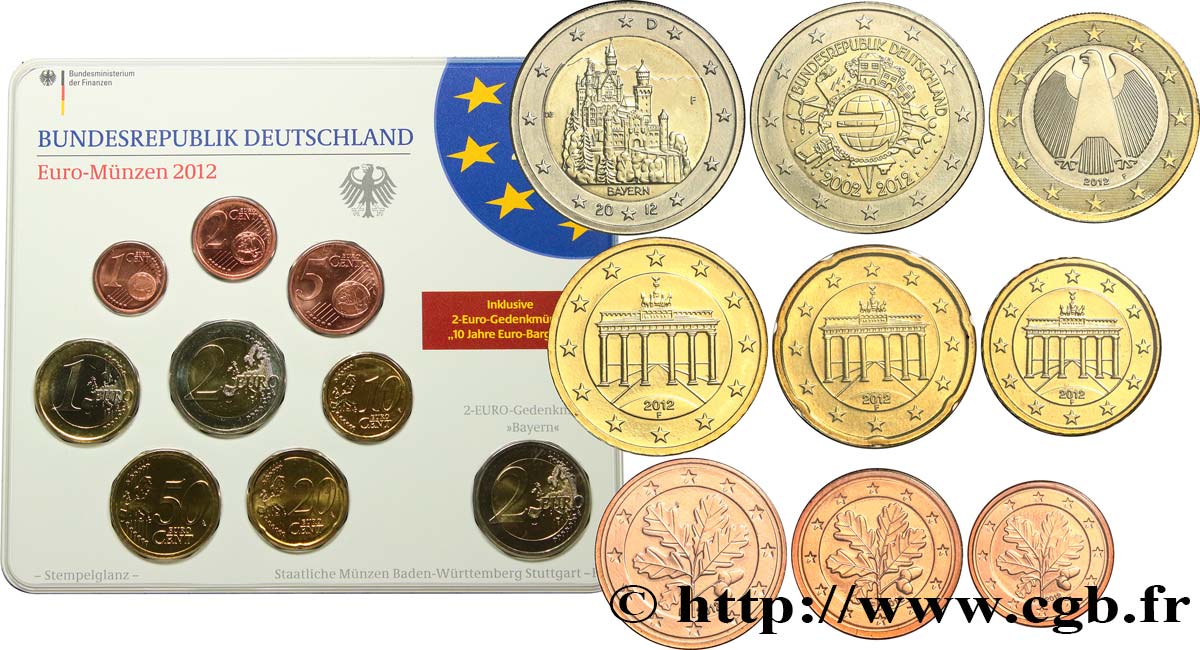 GERMANIA SÉRIE Euro FLEUR de COIN  2012 FDC
