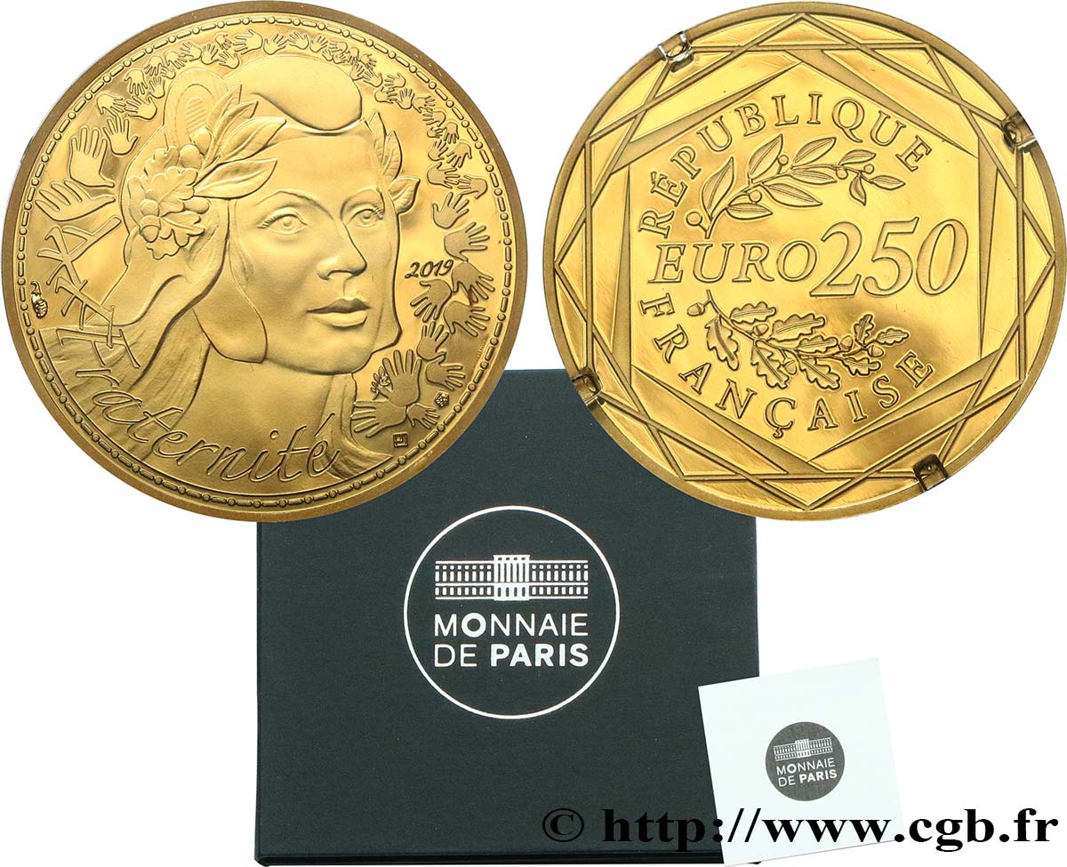 FRANCE 250 Euro MARIANNE - FRATERNITÉ 2019 Brilliant Uncirculated