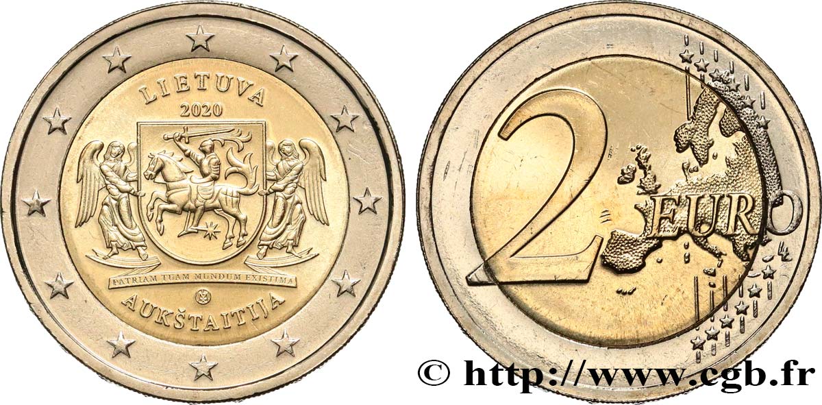 LITUANIA 2 Euro AUKSTAITIJA 2020 SC