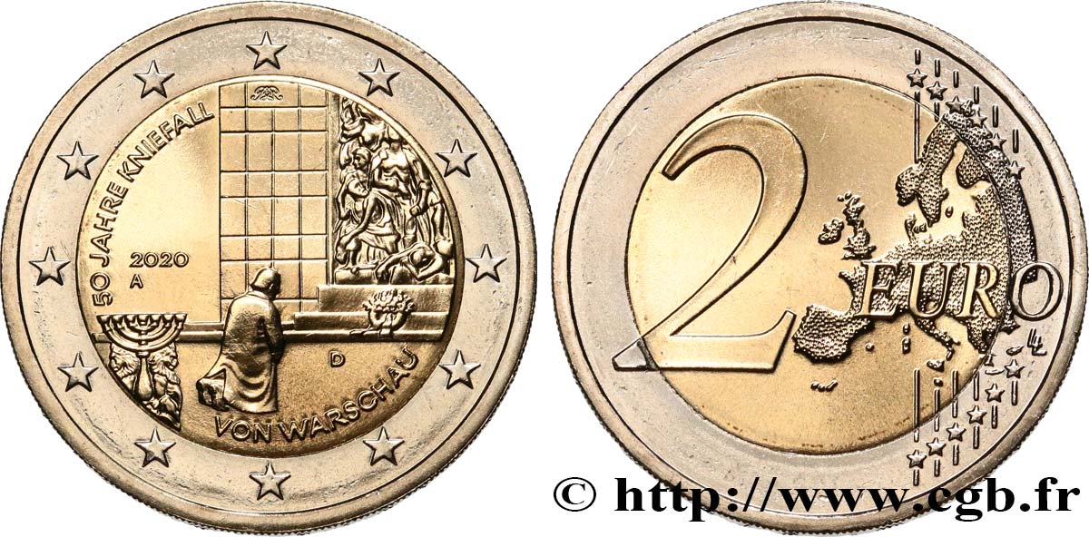 GERMANY 2 Euro AGENOUILLEMENT DE VARSOVIE 2020 MS
