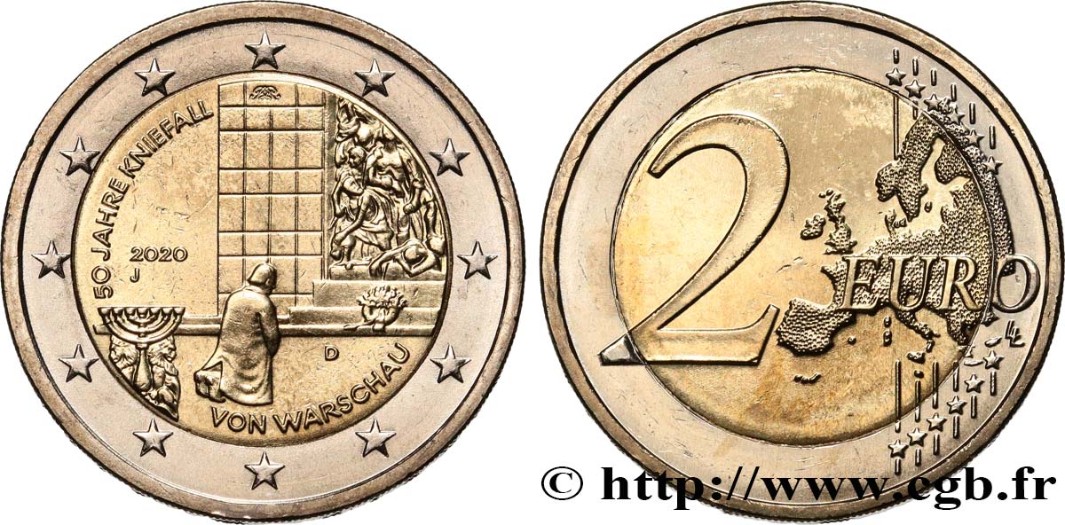 GERMANIA 2 Euro AGENOUILLEMENT DE VARSOVIE 2020 MS