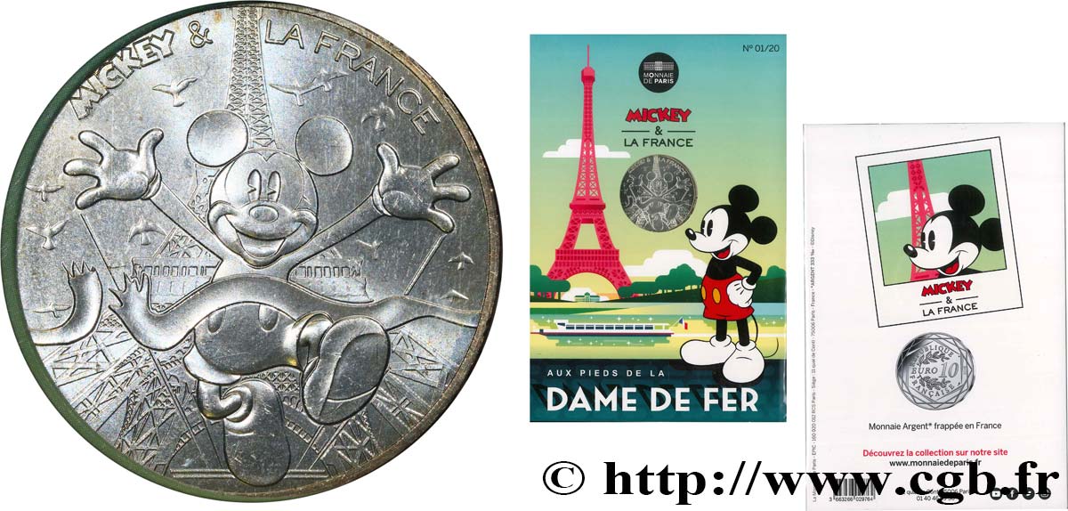 FRANCE 10 Euro MICKEY ET LA FRANCE - AUX PIEDS DE LA DAME DE FER 2018 FDC
