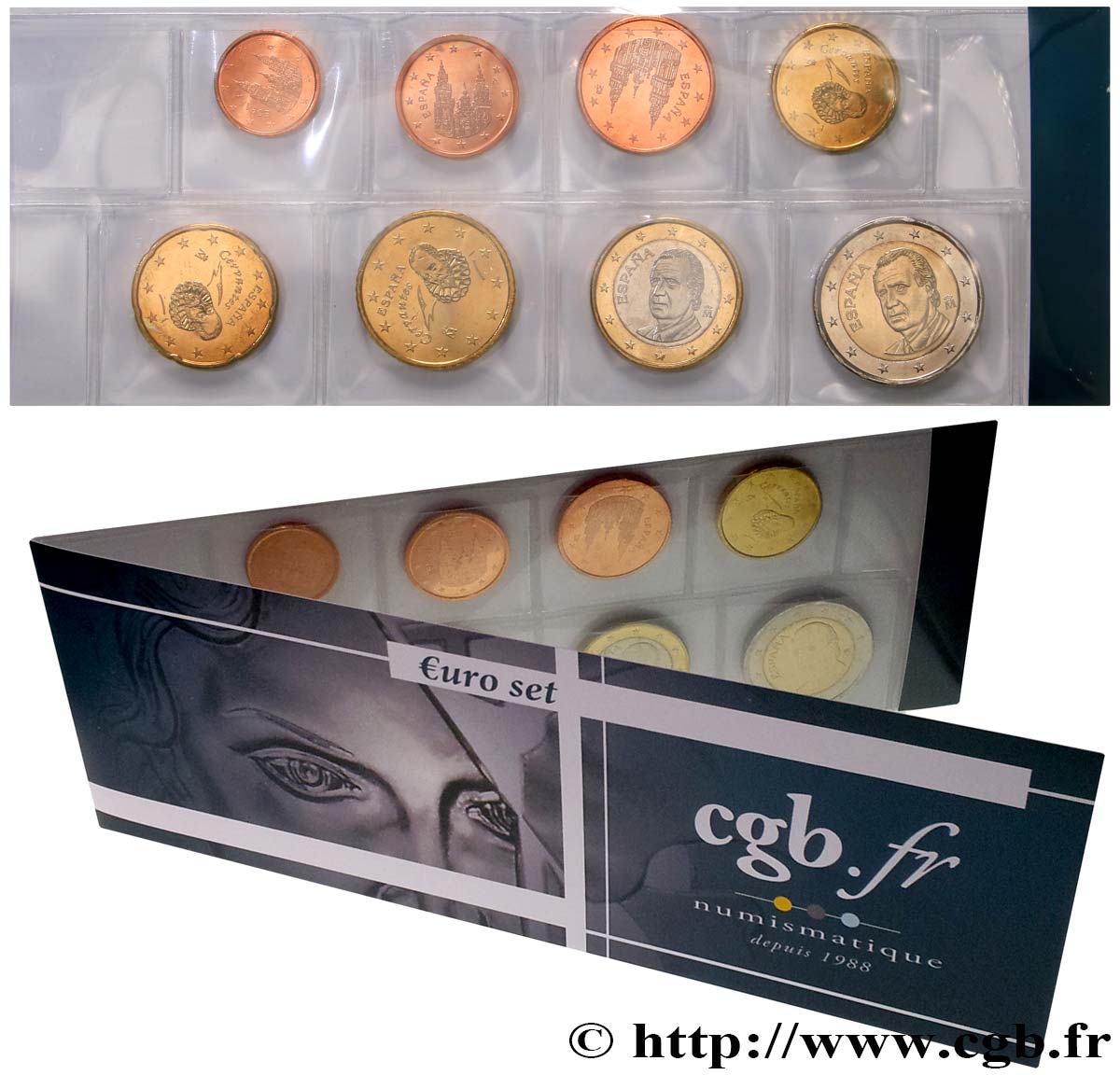 SPANIEN LOT DE 8 PIÈCES EURO (1 Cent - 2 Euro Juan-Carlos I) 2011