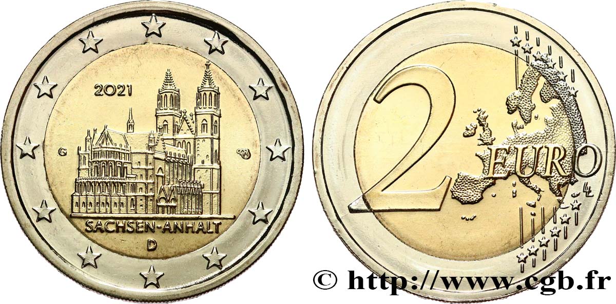 GERMANY 2 Euro CATHEDRALE DE SACHSEN-ANHALT 2021 MS