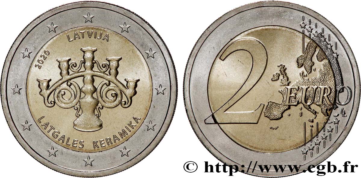 LATVIA 2 Euro CÉRAMIQUE LETTONE 2020 MS