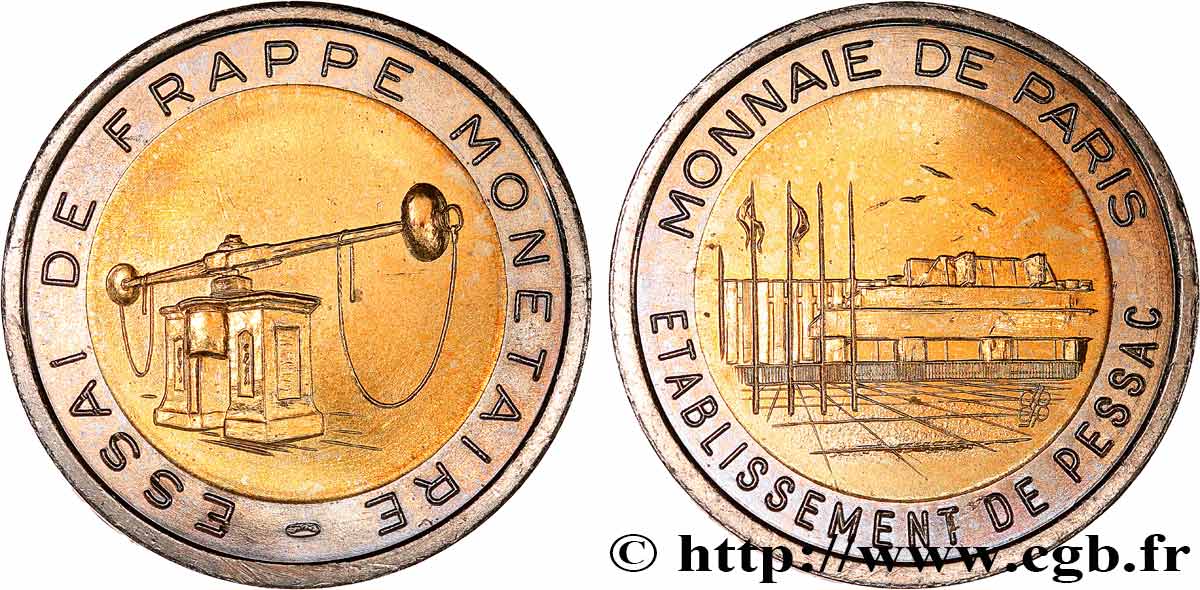 BANQUE CENTRALE EUROPEENNE 2 euro, essai de frappe monétaire dit de “Pessac” n.d. SPL