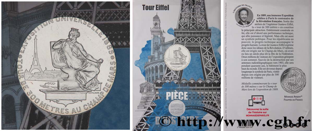 FRANCE PIÈCE D HISTOIRE - 10 EURO ARGENT TOUR EIFFEL 2019 FDC