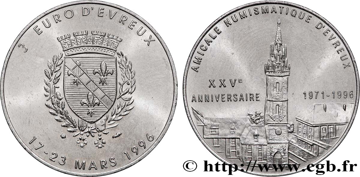 FRANKREICH 3 Euro d’Evreux (17 - 23 mars 1996) 1996