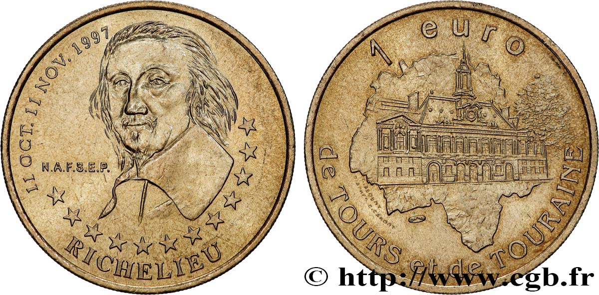 FRANKREICH 1 Euro de Tours et de Touraine - CHÂTEAU-RENAULT 1997