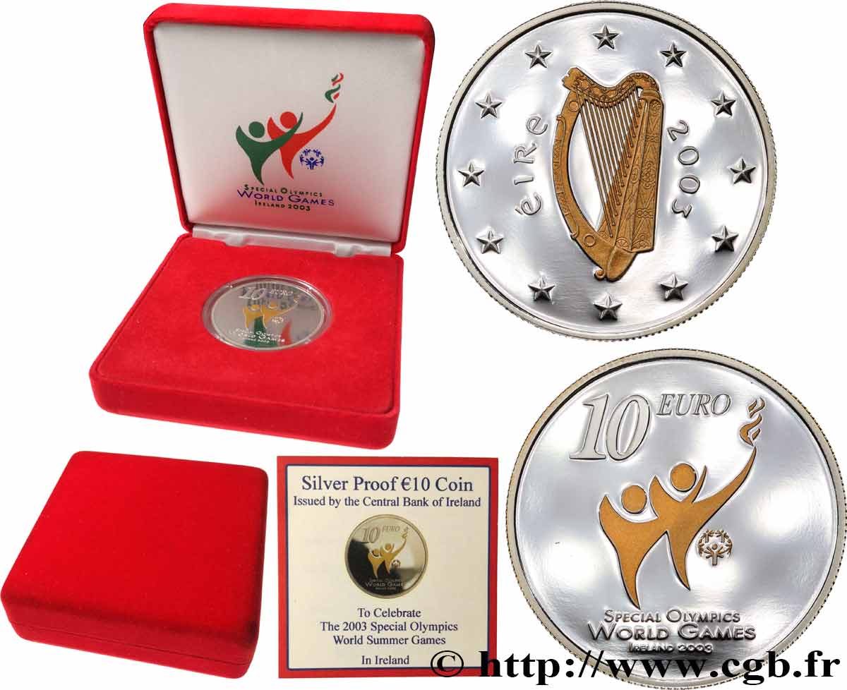 IRLAND Belle Épreuve 10 Euro JEUX OLYMPIQUES 2003