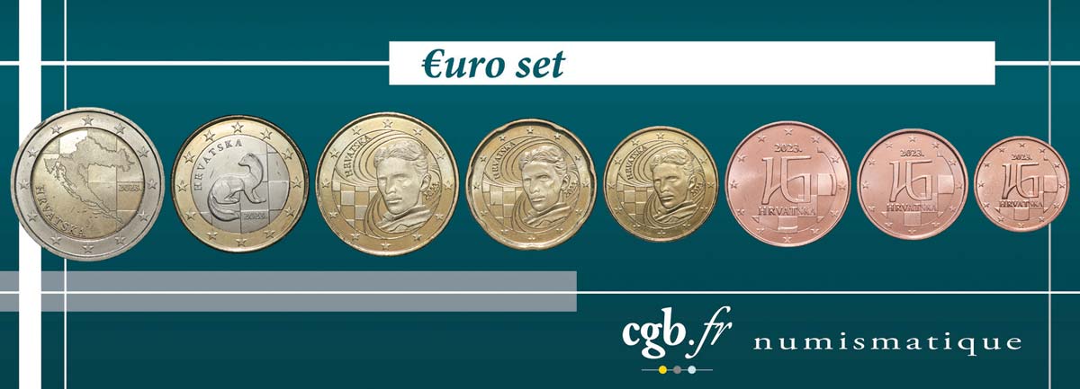 CROATIA LOT DE 8 PIÈCES EURO (1 Cent - 2 Euro) 2023 MS