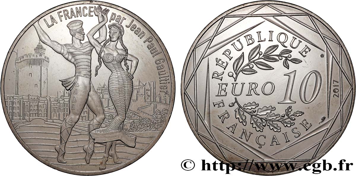 FRANCE 10 Euro LA FRANCE PAR JEAN PAUL GAULTIER - LE ROUSSILLON DANSANT 2017 SPL