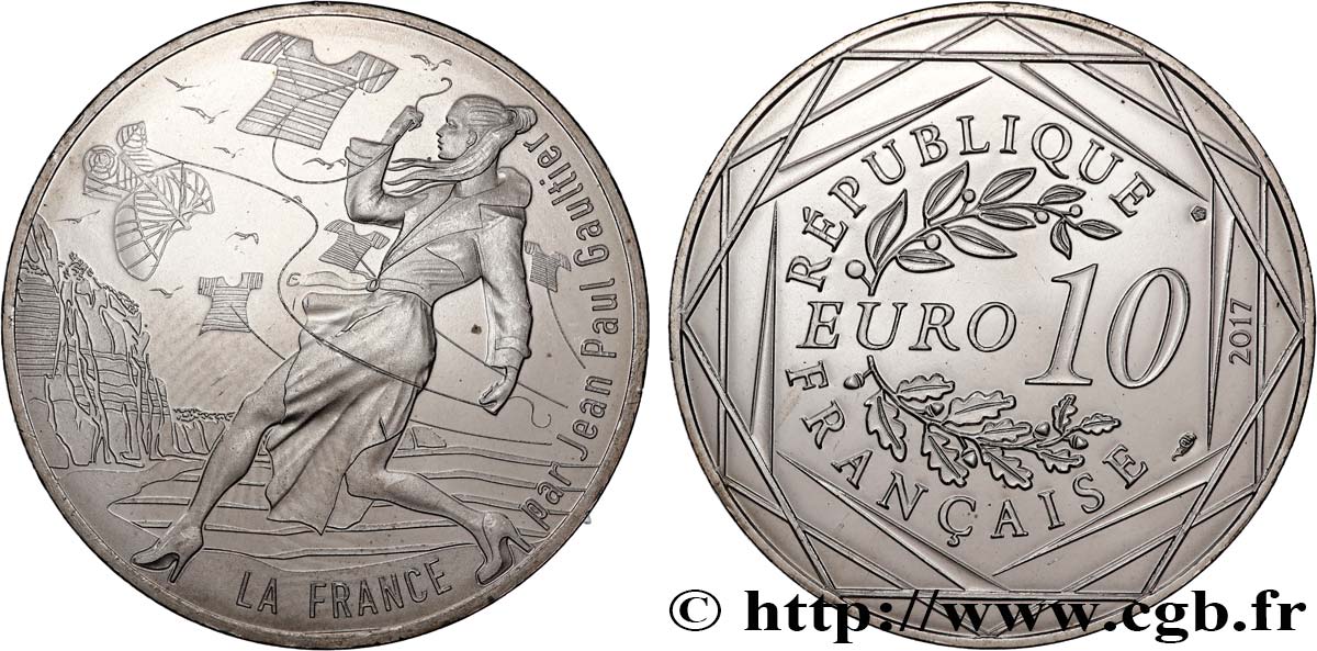 FRANCE 10 Euro LA FRANCE PAR JEAN PAUL GAULTIER - LE NORD VIVIFIANT 2017 MS