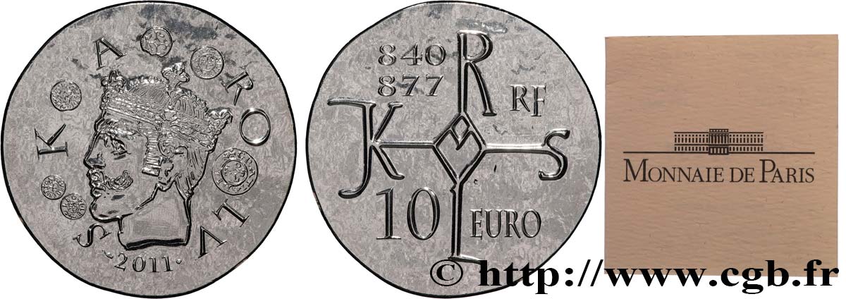 FRANCE 10 Euro CHARLES LE CHAUVE 2011 FDC