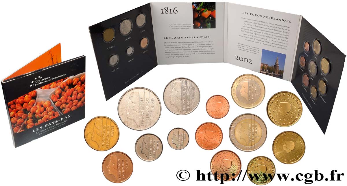 NETHERLANDS SÉRIE Euro et florin néerlandais 2002 MS