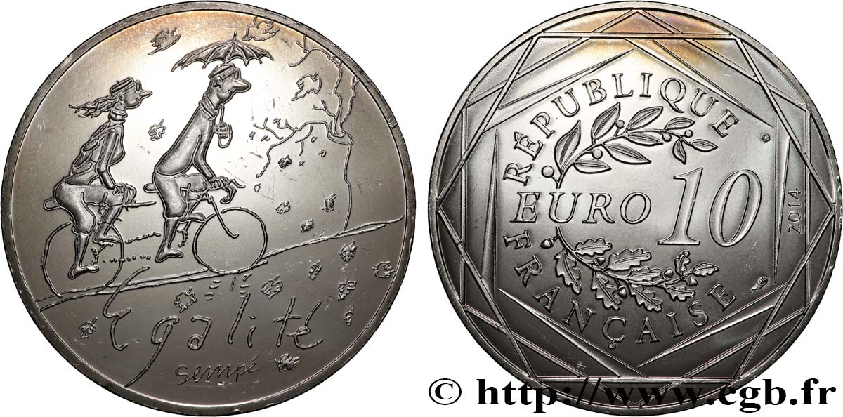 FRANCE 10 Euro ÉGALITÉ par SEMPÉ (automne) 2014 SPL