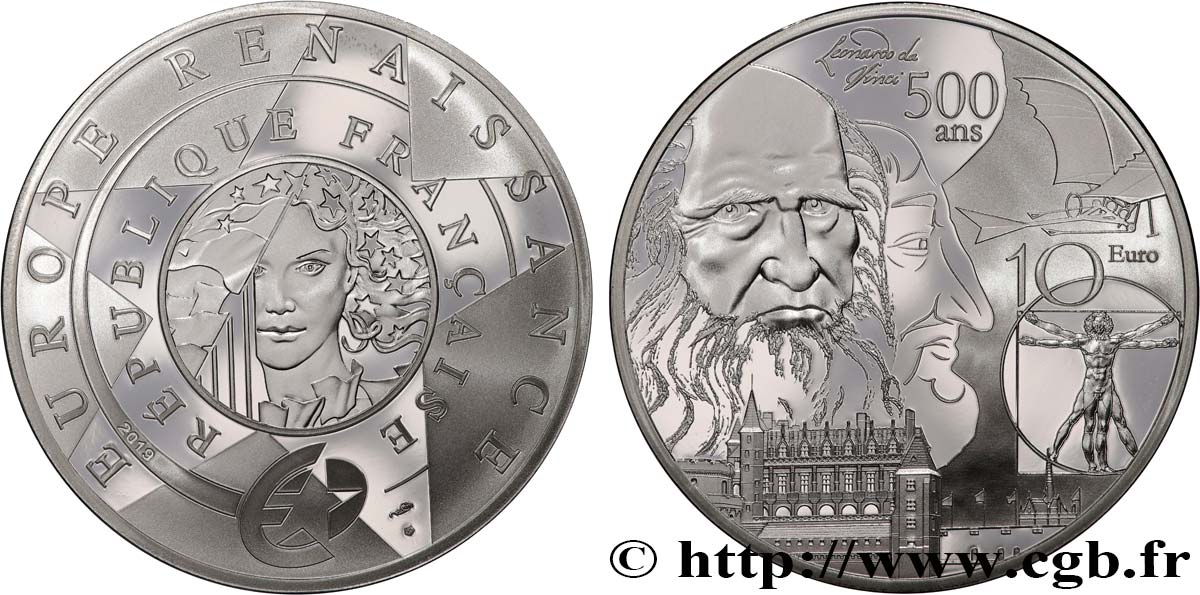 FRANCIA BELLE ÉPREUVE 10 Euro EUROPA STAR - EPOQUE RENAISSANCE 2019 Prueba