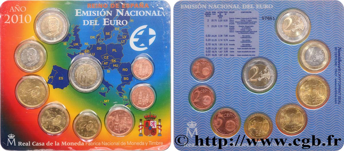 SPANIEN SÉRIE Euro BRILLANT UNIVERSEL  2010