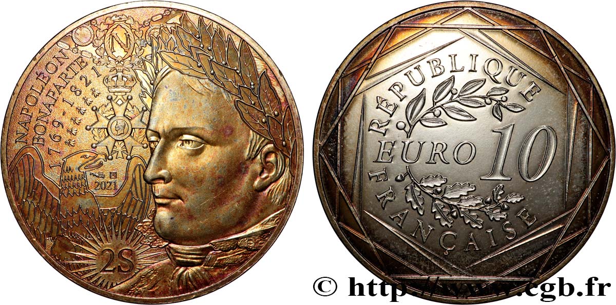FRANCIA 10 Euro 200 ANS BICENTENAIRE DE LA DISPARITION DE NAPOLÉON Ier 2021 BU
