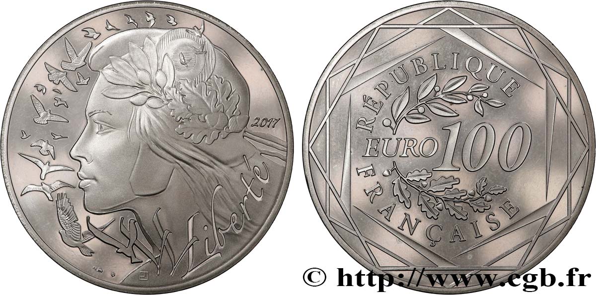 FRANCIA 100 Euro MARIANNE - LIBERTÉ 2017 FDC