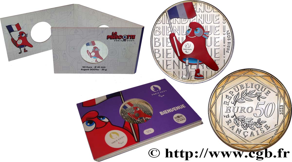 FRANCE 50 Euro MASCOTTE DRAPEAU 2023 MS